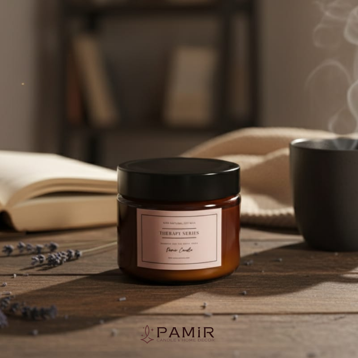 Terapi Serisi Amber Cam Kavanoz Doğal Soya Wax Mum