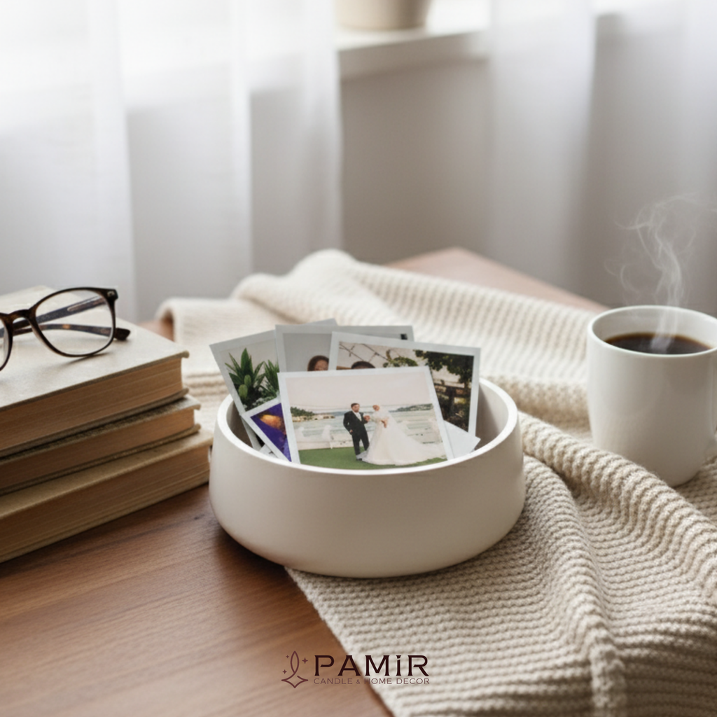📸 En Değerli Anılarınız İçin El Yapımı Taş Polaroid Bowl - Anı Kasesi ✨