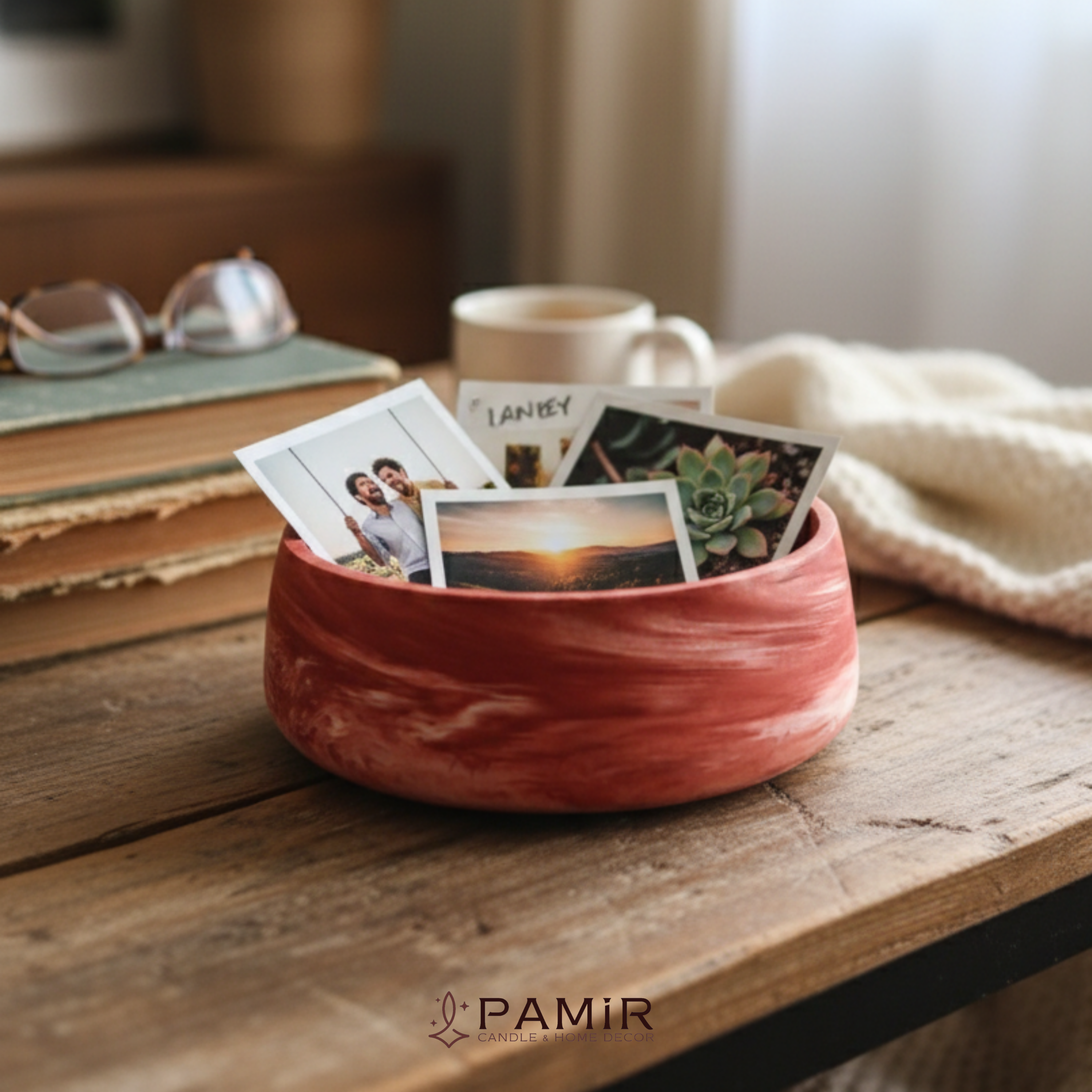📸 En Değerli Anılarınız İçin El Yapımı Taş Polaroid Bowl - Anı Kasesi ✨