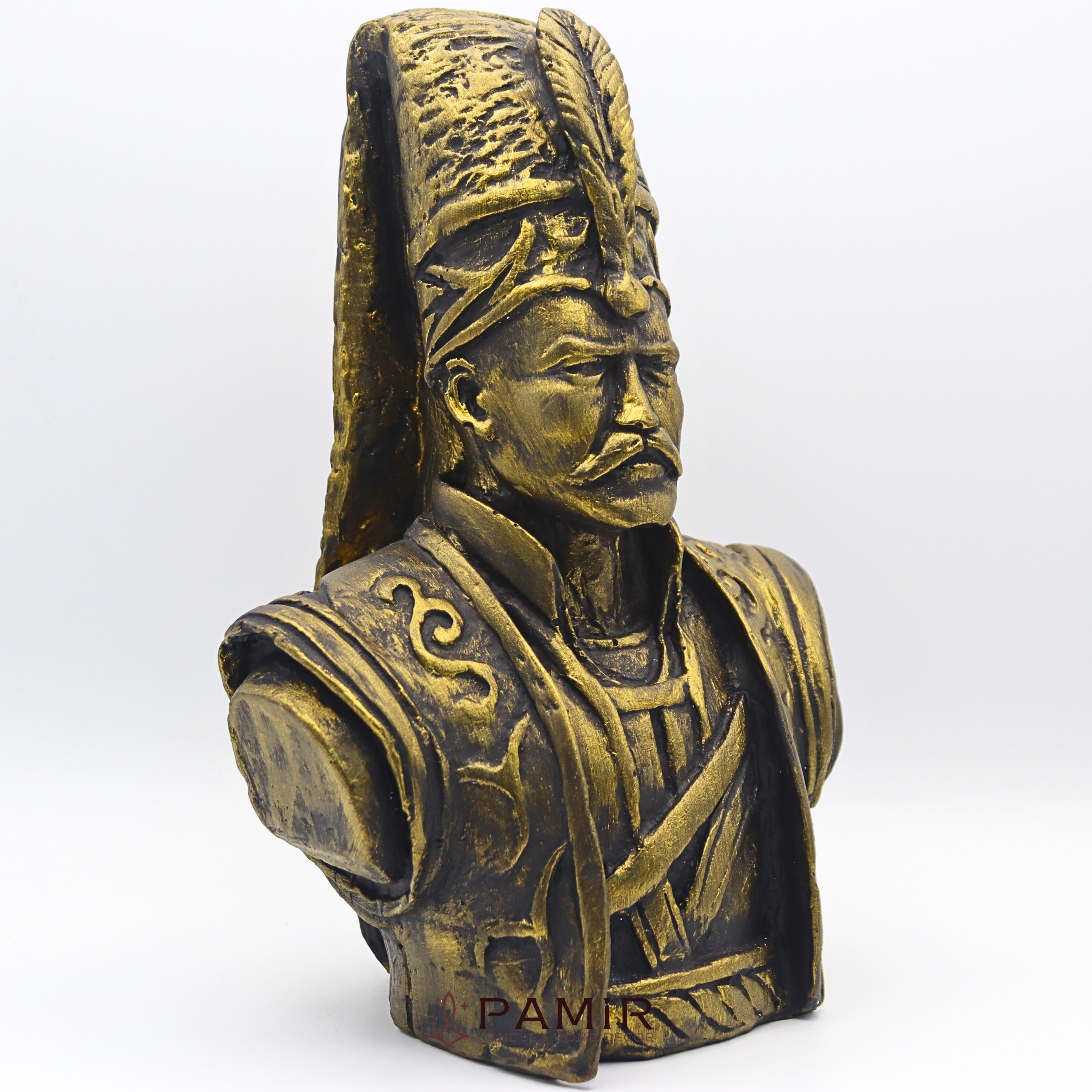 Osmanlı Yeniçeri Askeri Büstü Gold – El Yapımı Sanat Eseri