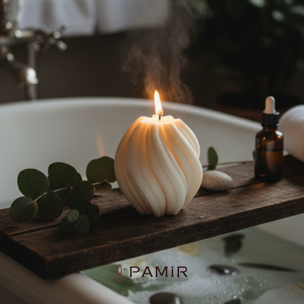 Pamir Decor El Yapımı Modern Spiral Soya Mumu – Dekoratif Kokulu Mum