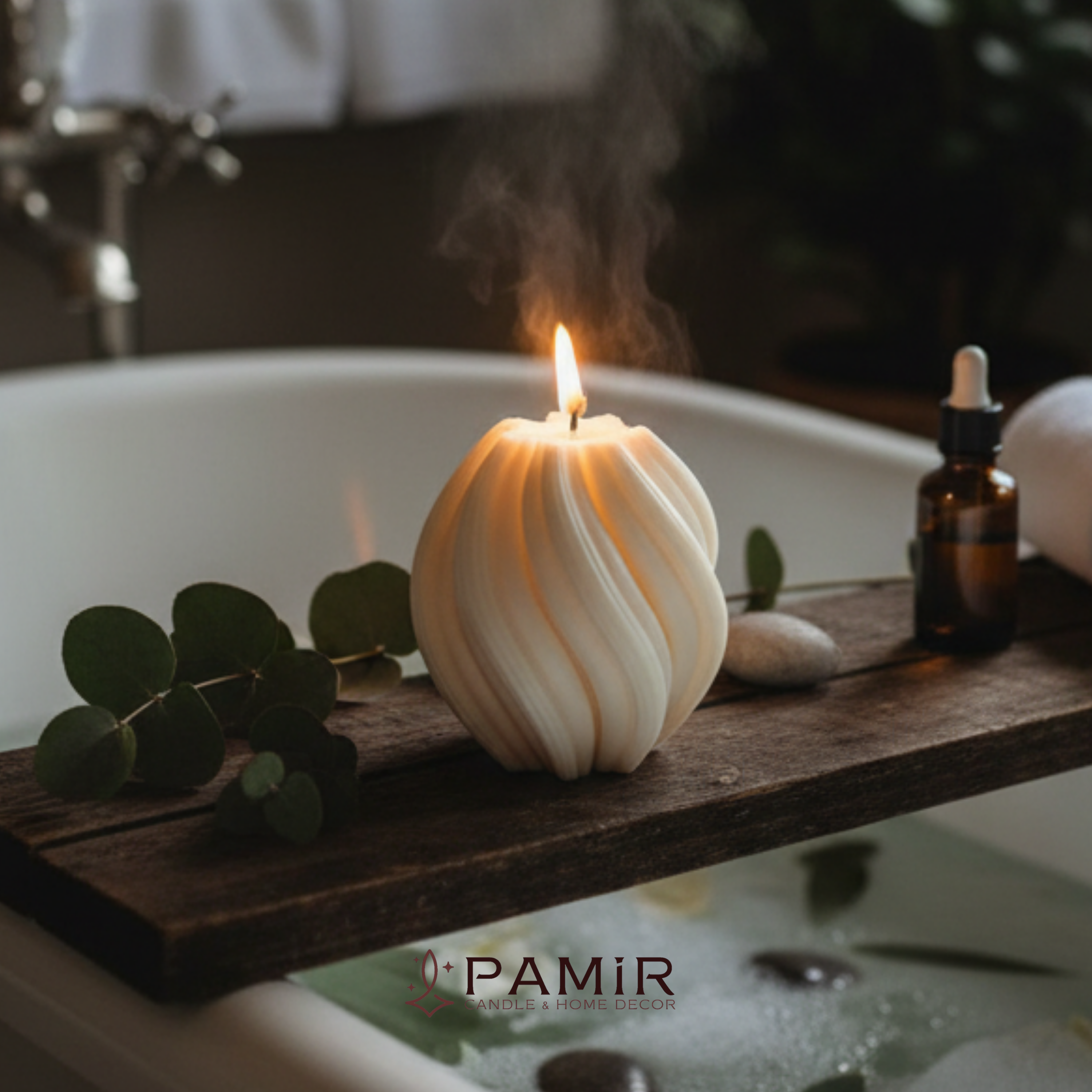 Pamir Decor El Yapımı Modern Spiral Soya Mumu – Dekoratif Kokulu Mum
