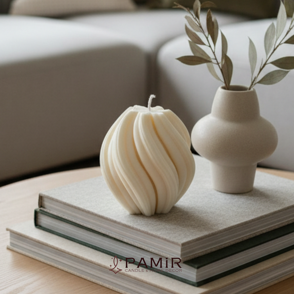 Pamir Decor El Yapımı Modern Spiral Soya Mumu – Dekoratif Kokulu Mum