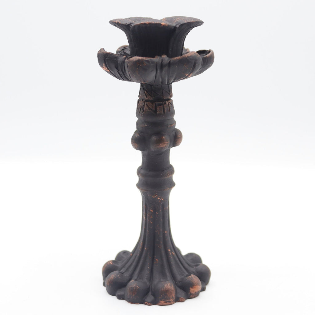 3’lü Bronz Eskitme Şamdanlık Mumluk Fransız Romantik Antik El Sanatı Dekorasyon Retro