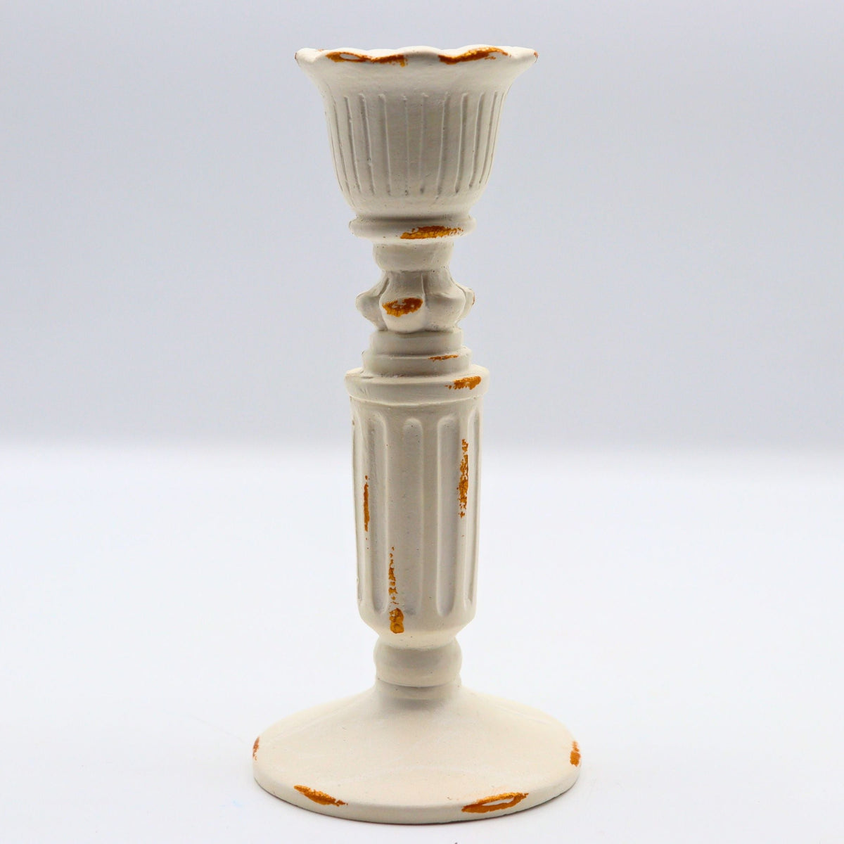 3’lü Gold Beyaz Şamdanlık Mumluk Fransız Romantik Antik El Sanatı Eskitme Dekorasyon Retro
