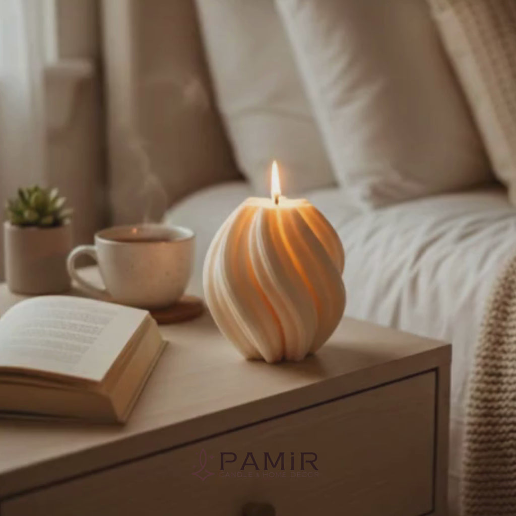 Pamir Decor El Yapımı Modern Spiral Soya Mumu – Dekoratif Kokulu Mum