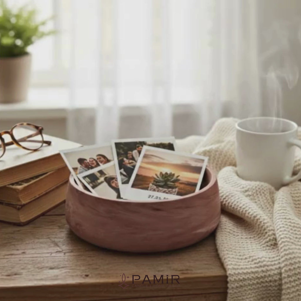 📸 En Değerli Anılarınız İçin El Yapımı Taş Polaroid Bowl - Anı Kasesi ✨