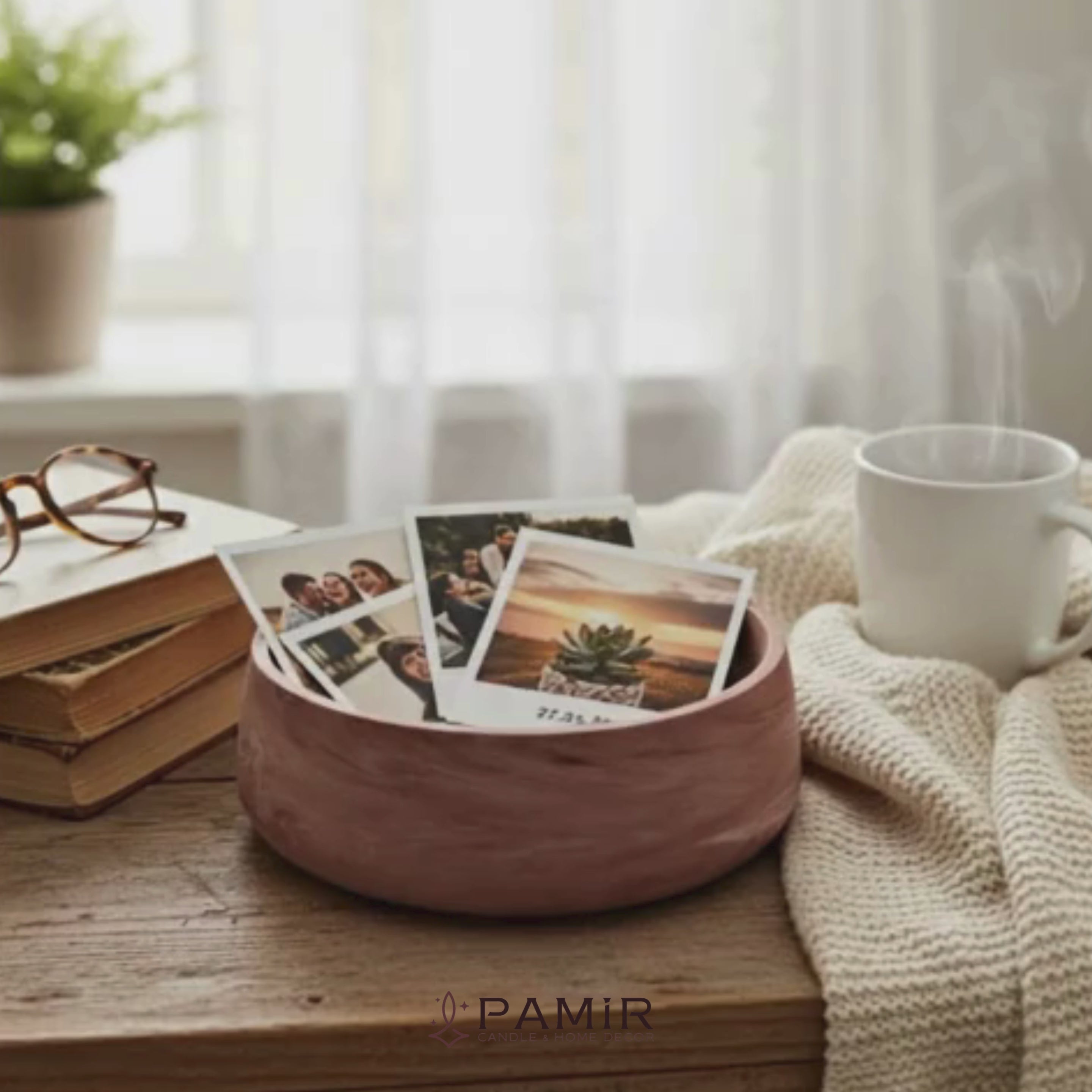 📸 En Değerli Anılarınız İçin El Yapımı Taş Polaroid Bowl - Anı Kasesi ✨